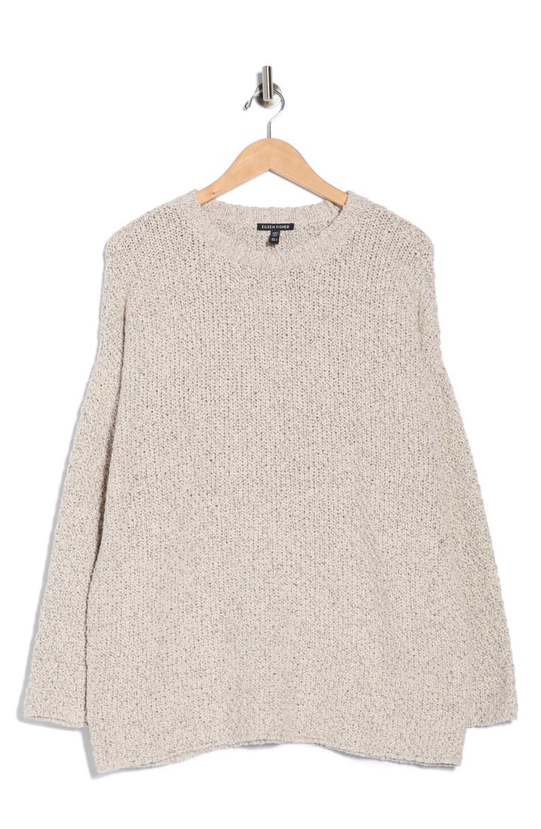 Eileen Fisher Organic Cotton Tunic Sweater, Main, color, Sea Salt