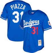 Mitchell & Ness Men's Mitchell & Ness Mike Piazza Royal Los Angeles Dodgers Big & Tall Cooperstown Collection Mesh Button-Up Jersey