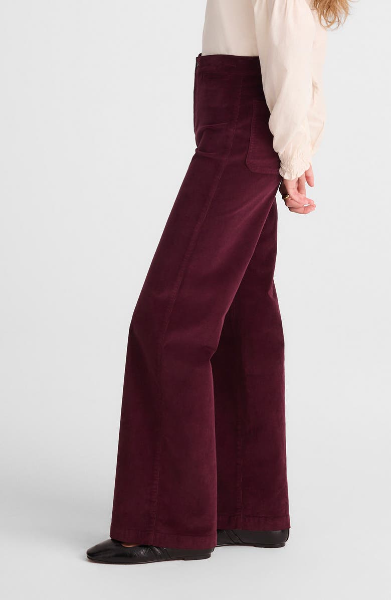 Madewell The Wide Leg Corduroy Pants, Alternate, color, Dark Pomegranate