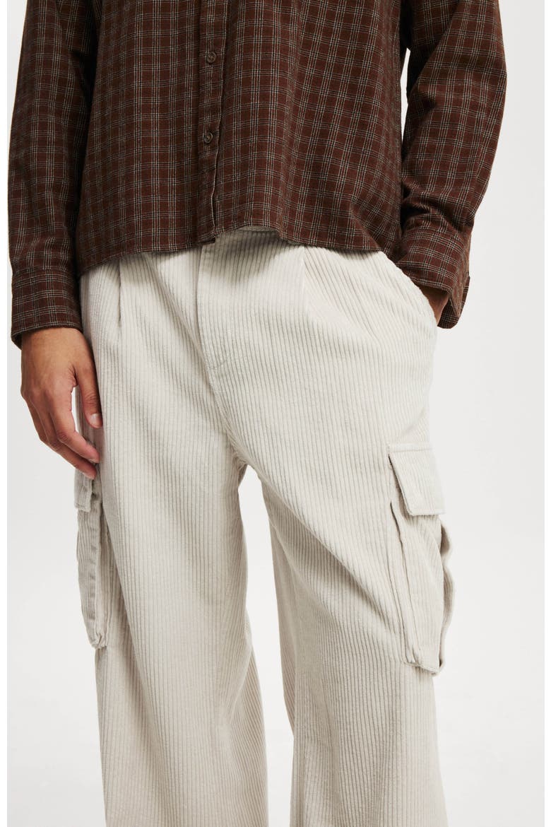 Baggy Pleat Cargo Pant, Alternate, color, Light Stone Cord