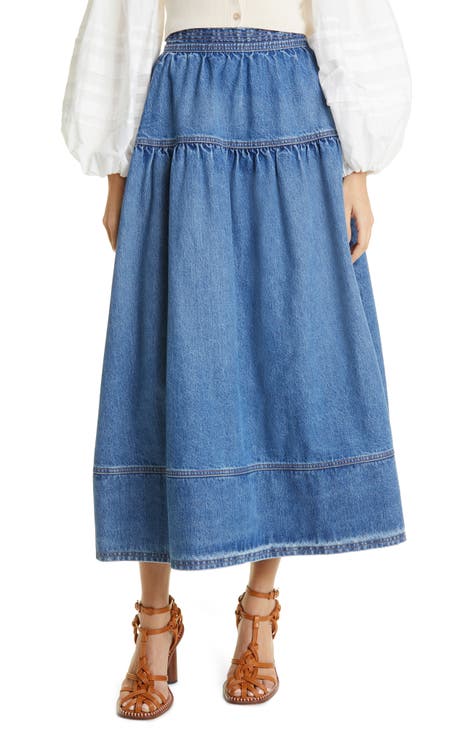 Women s Long Jean Denim Skirts Nordstrom