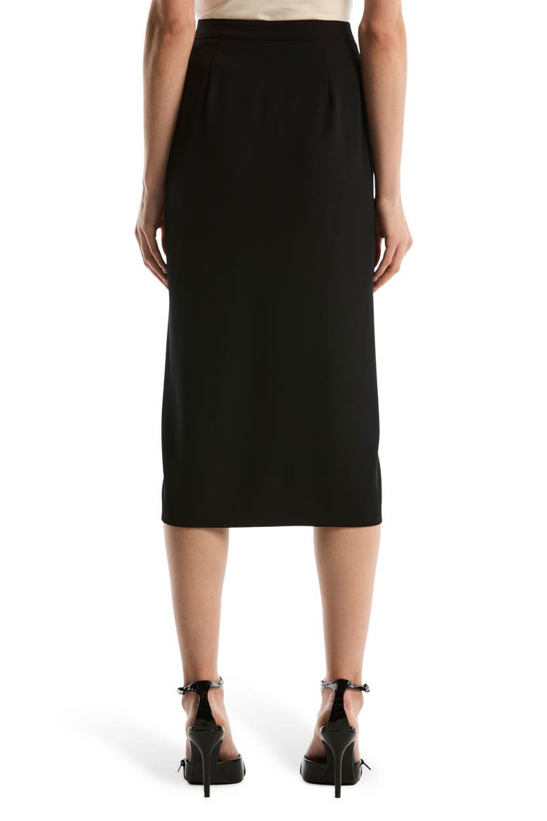 Button Front Midi Skirt, Alternate, color, BLACK