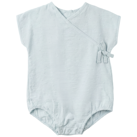 Girl Textured V-Neck Tie-Side Romper