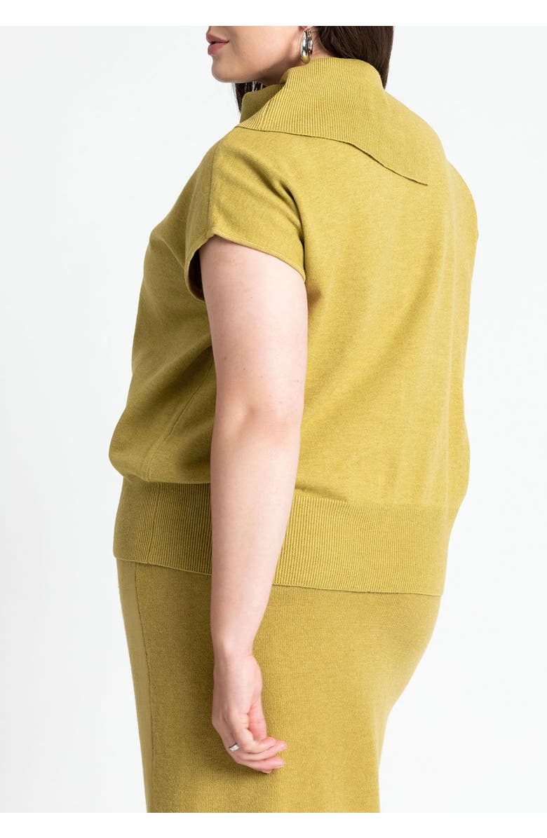 ELOQUII Asymmetrical Turtleneck Sweater, Alternate, color, Pear Liqueur