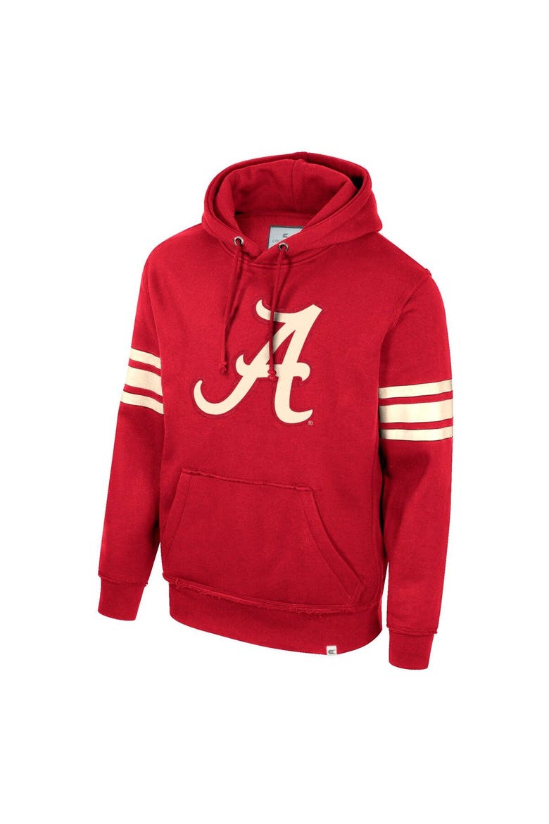 Men's Colosseum Crimson Alabama Crimson Tide Saluting Pullover Hoodie, Alternate, color, Crimson