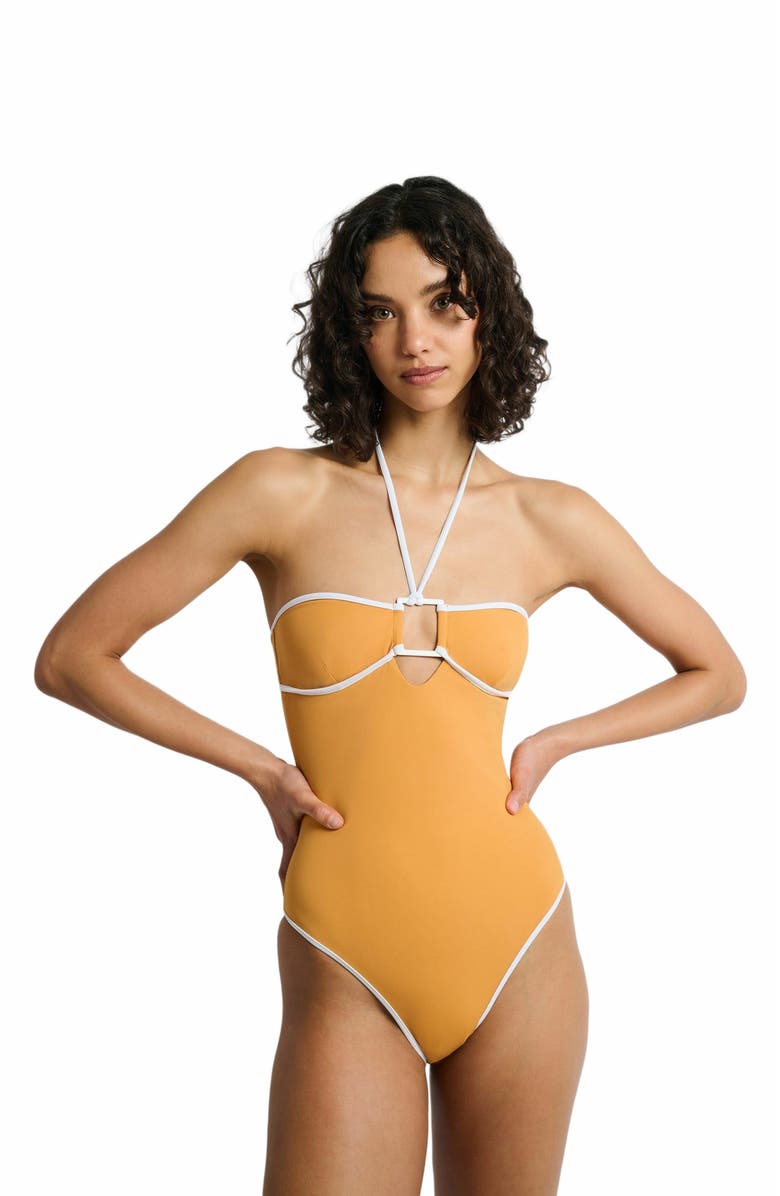 Onia Palermo One Piece, Alternate, color, Sunset/White