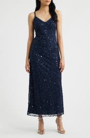 Pisarro Nights Beaded Cocktail Dress with Bolero
