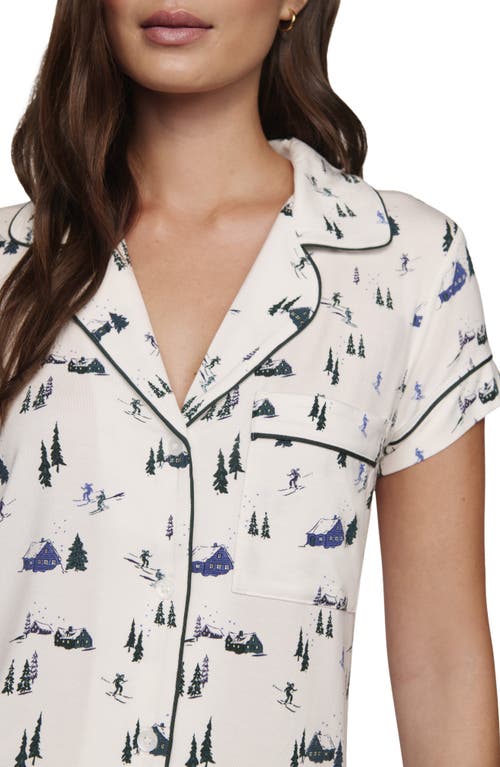 Eberjey Gisele Printed Short Pajamas In White