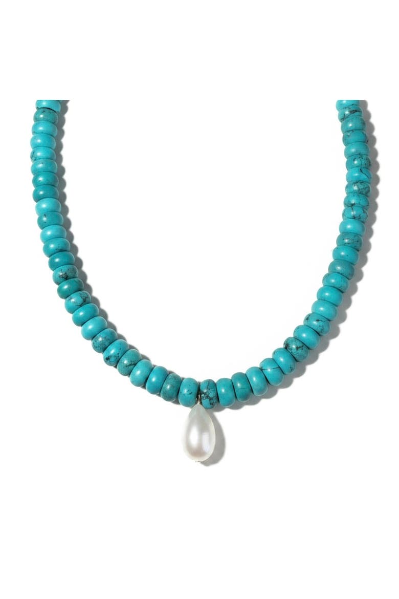The Livia Turquoise And Pearl Necklace, Main, color, Blue, Green