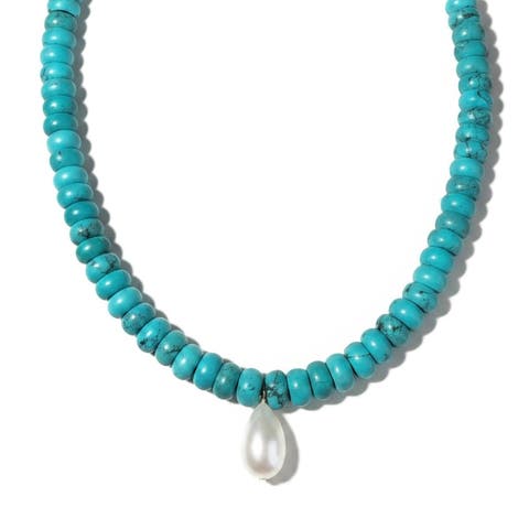 The Livia Turquoise And Pearl Necklace
