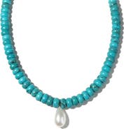 Leni James The Livia Turquoise And Pearl Necklace