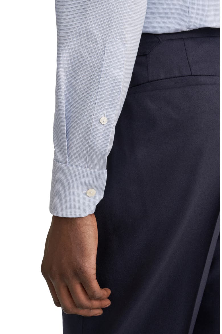 Slim Fit Cotton Dobby Dress Shirt, Alternate, color, LIGHT GREY