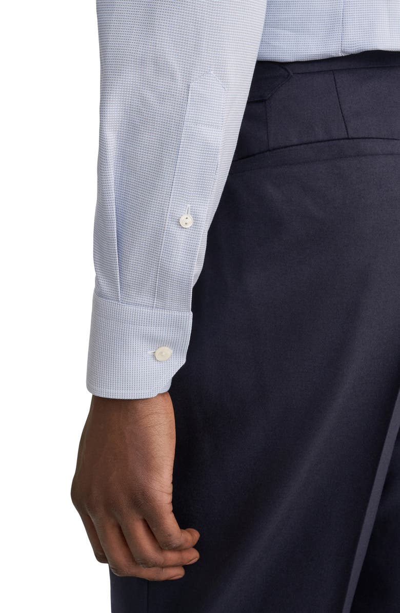 Eton Slim Fit Cotton Dobby Dress Shirt, Alternate, color, Light Grey
