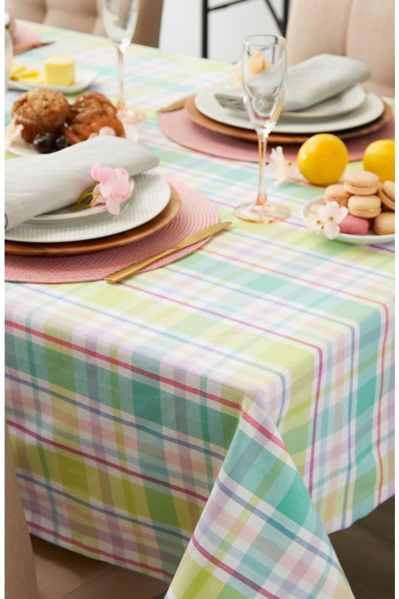 Spring Plaid Tablecloth, Alternate, color, MULTI