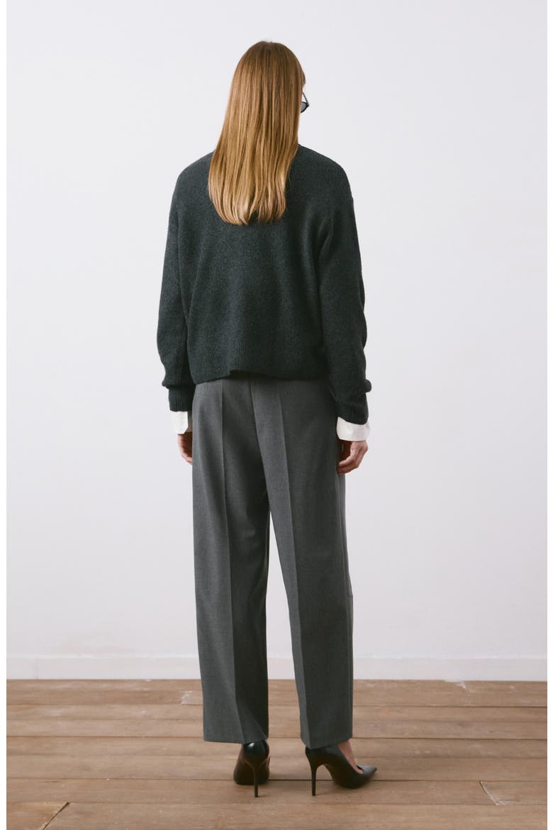 Pleated Straight Leg Pants, Alternate, color, GREY
