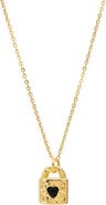 BY ADINA EDEN Black Onyx Heart Lock Necklace