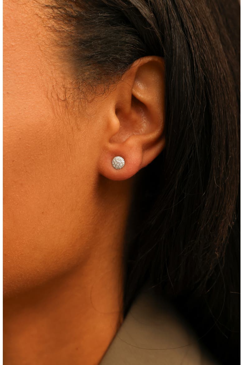 'Lauren Joy' Diamond Disc Stud Earrings, Alternate, color, WHITE GOLD