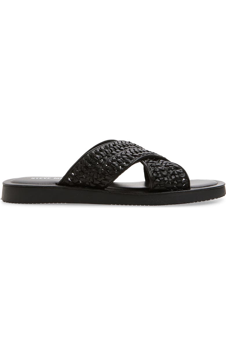 Steve Madden Boweri Woven Strap Slide Sandal, Alternate, color, Black