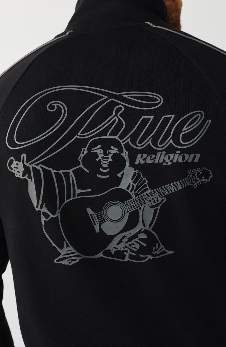 True Religion Quarter Zip Track Pullover, Alternate, color, Jet Black