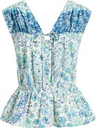 CITY BLUES Paisley Print Sleeveless Peplum Shirt