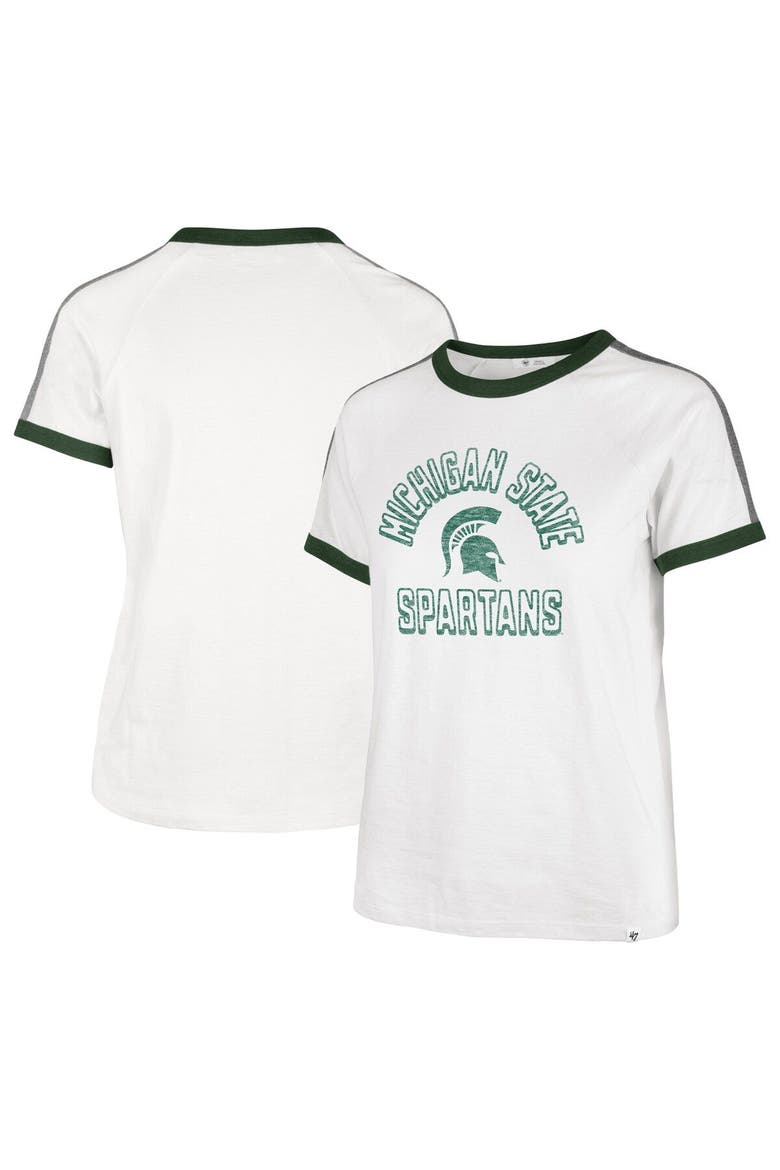 Women's '47 White Michigan State Spartans Sweet Heat Peyton T-Shirt, Main, color, White