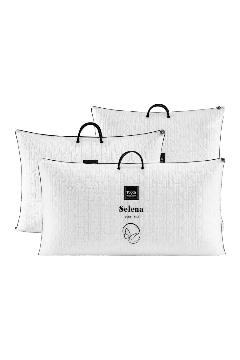 Selena Tussah silk pillow, Alternate, color, White