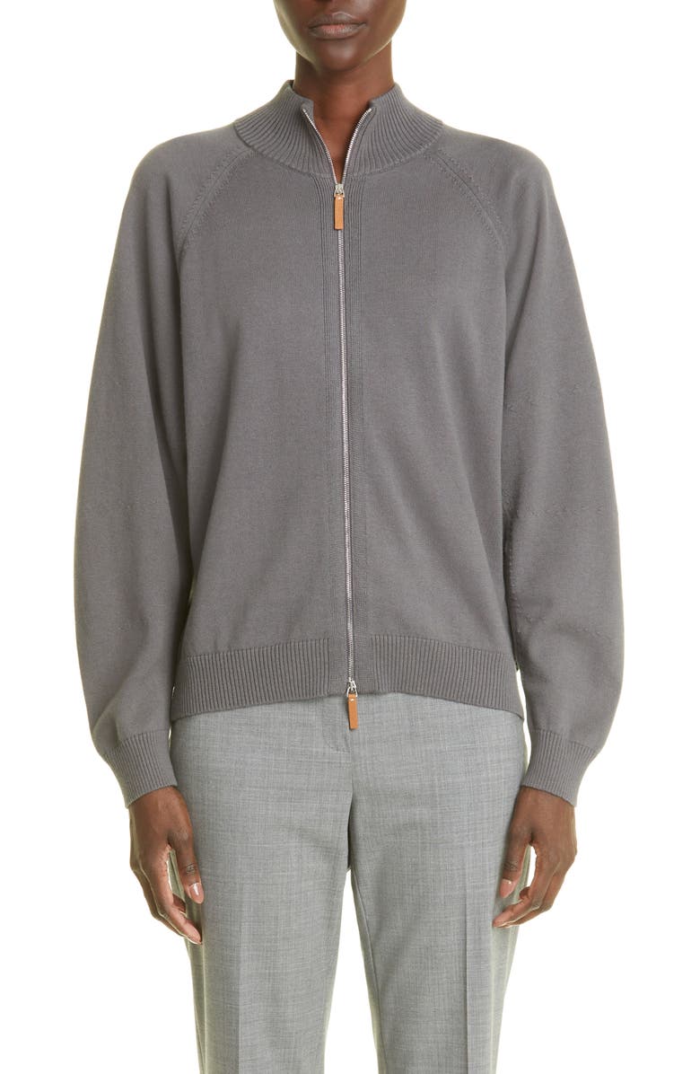 Lafayette 148 New York Women's Mock Neck Zip Front Sweater, Main, color, 