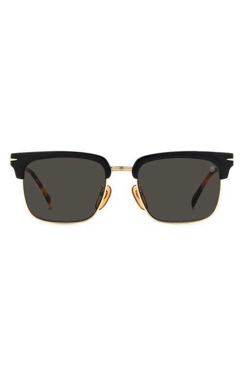 David Beckham Eyewear 55mm Rectangular Sunglasses in Black Havana Gold  product