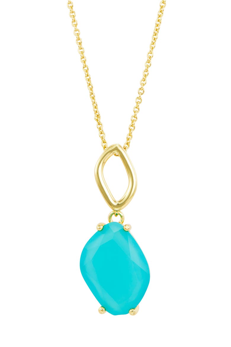 Faceted Stone Drop Pendant Necklace, Main, color, YELLOW GOLD