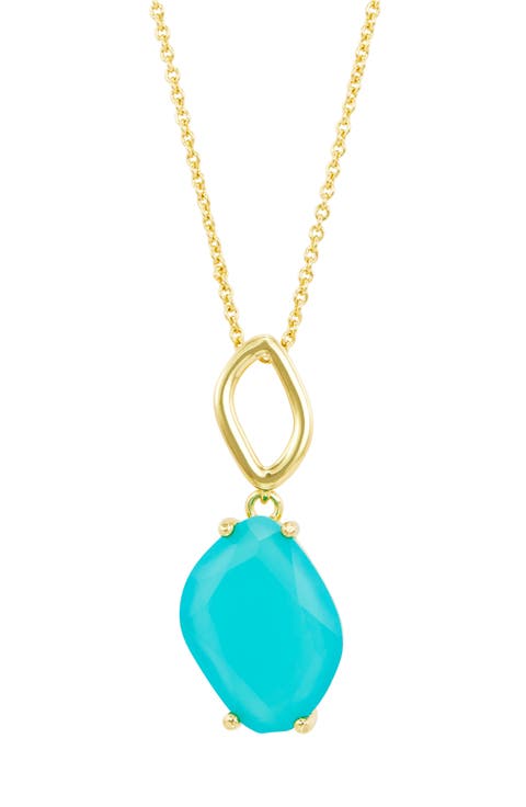 Faceted Stone Drop Pendant Necklace