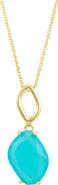 SAVVY CIE JEWELS Faceted Stone Drop Pendant Necklace