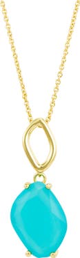 SAVVY CIE JEWELS Faceted Stone Drop Pendant Necklace