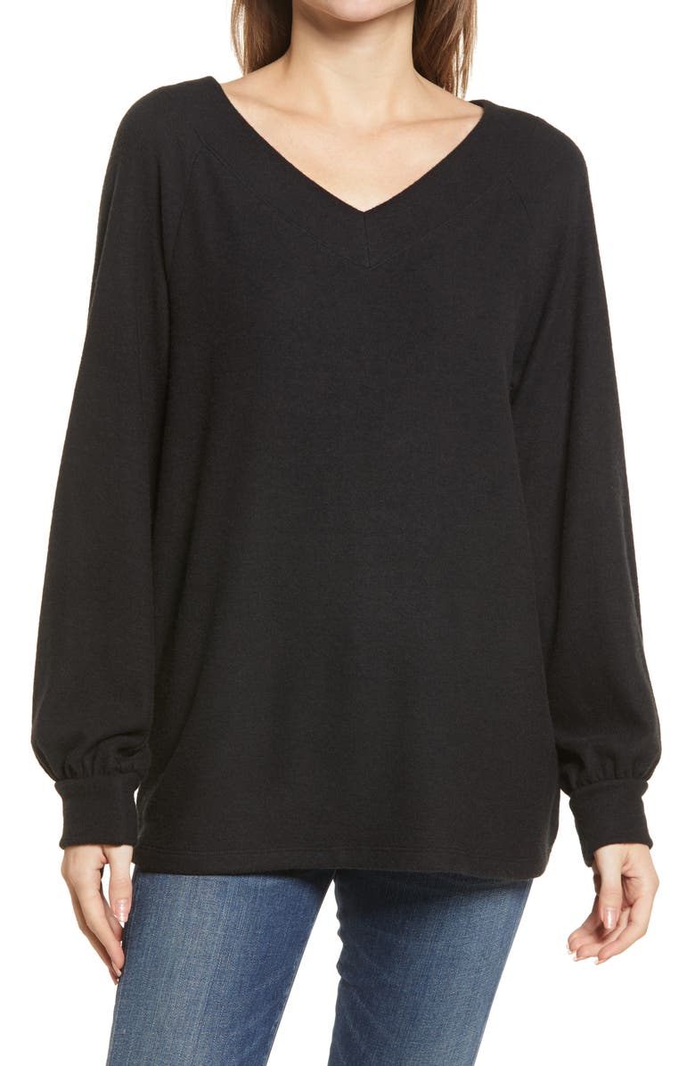 Caslon<sup>®</sup> Long Sleeve Knit Top, Main, color, 