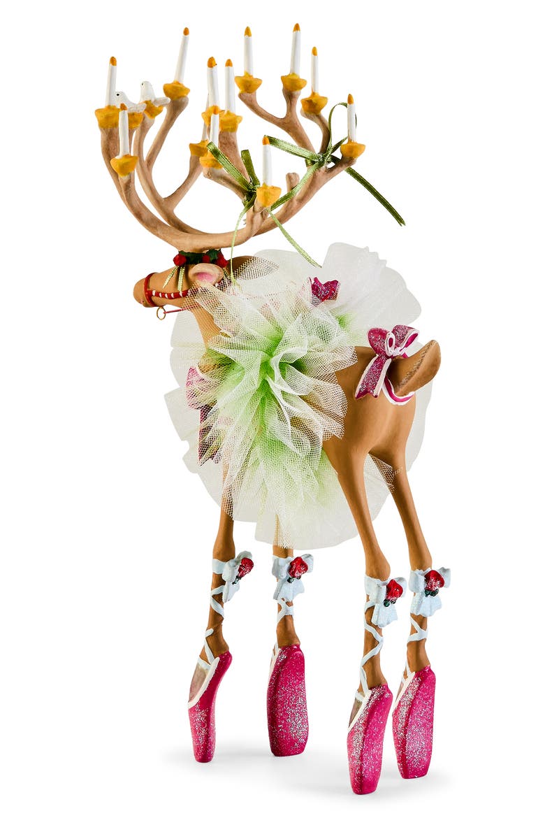 Patience Brewster Dash Away Dancer Reindeer Ornament, Alternate, color, WHITE
