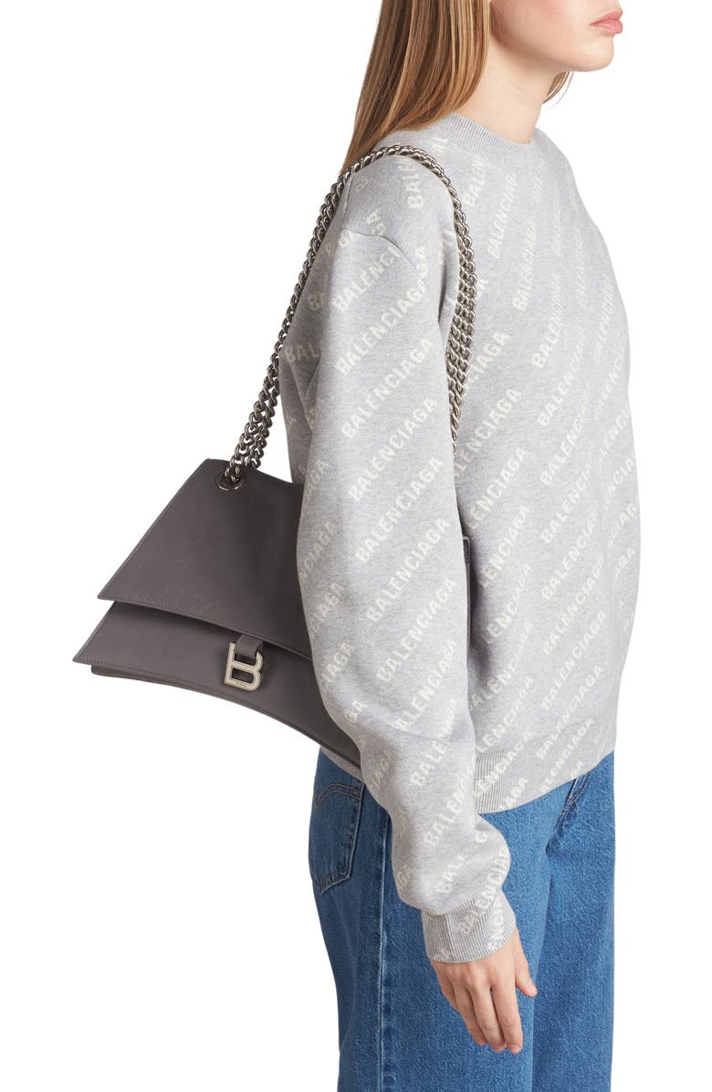 Balenciaga Crush Crushed Leather Shoulder Bag, Alternate, color,