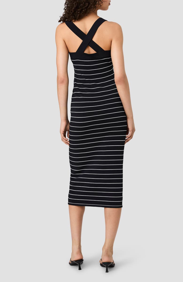 French Connection Stripe Cross Back Body-Con Sweater Dress, Alternate, color,
