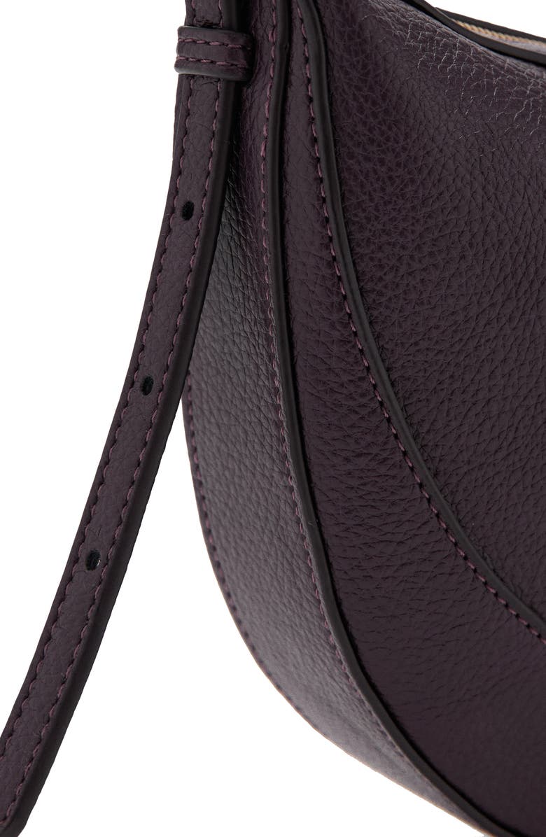 MANGO Oval Faux Leather Shoulder Bag, Alternate, color, Burgundy