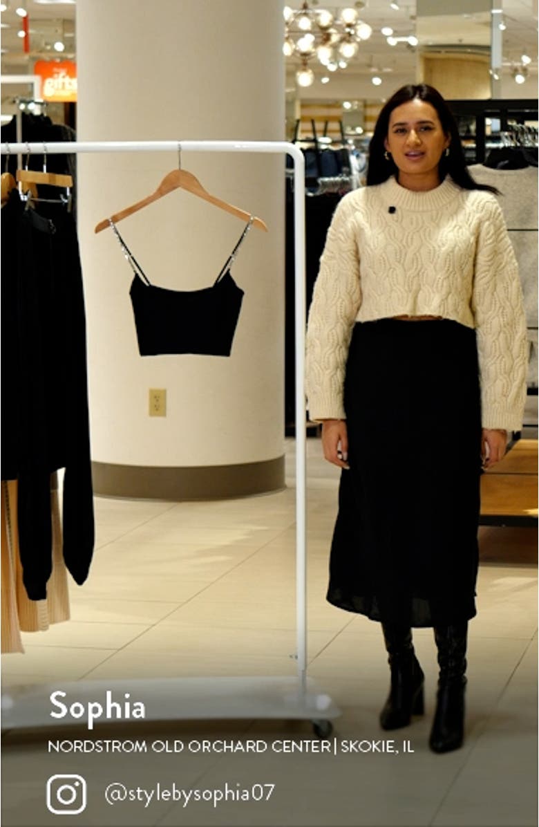 Hugo Rhinestone Strap Crop Top, sales video thumbnail