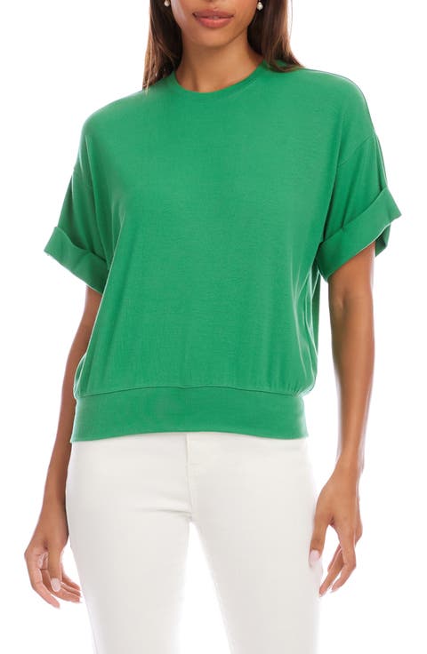 Cuffed Sleeve Rib T-Shirt