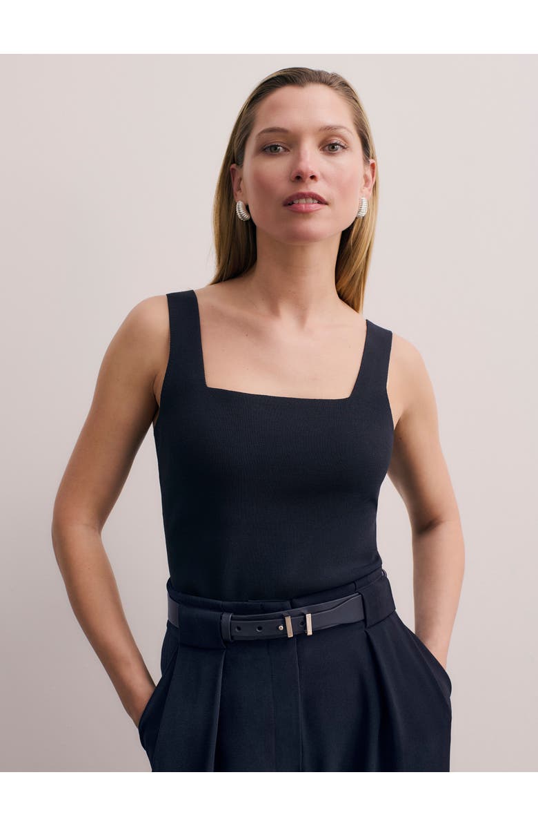 The Fold Keighley Sculpt Knit Top, Main, color, Navy