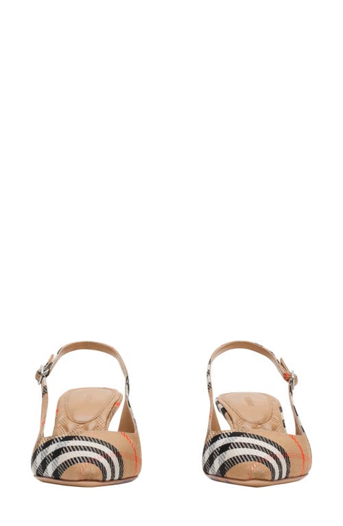 Burberry Slingback Pumps Birdie Check Women In Sand Ip Check