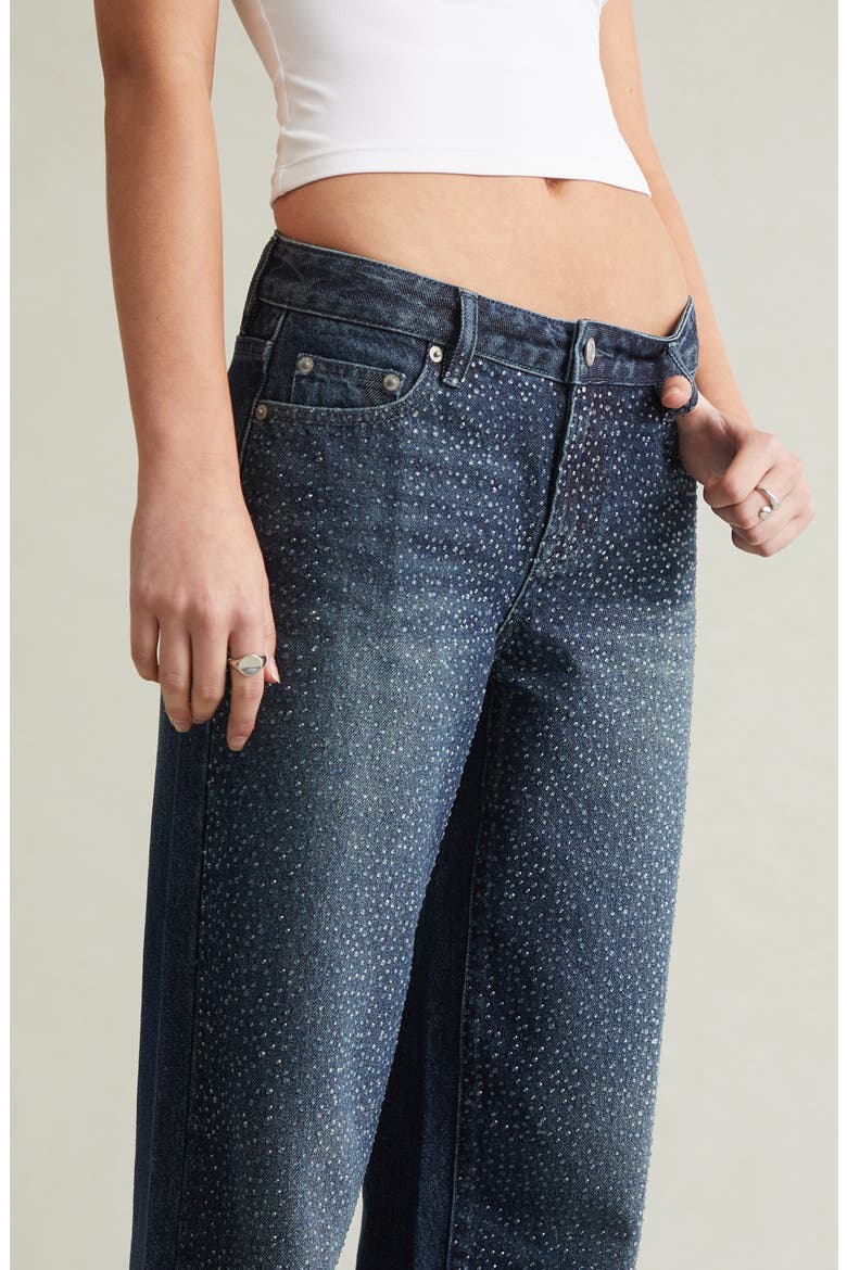 Dannessa Diamante Baggy Jeans, Alternate, color, DARK INDIGO
