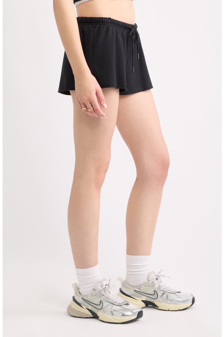 Narrow Drawstring Sweat Shorts, Alternate, color, BLACK