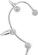 SHYMI Round Bezel Set Cubic Zirconia Ear Cuff