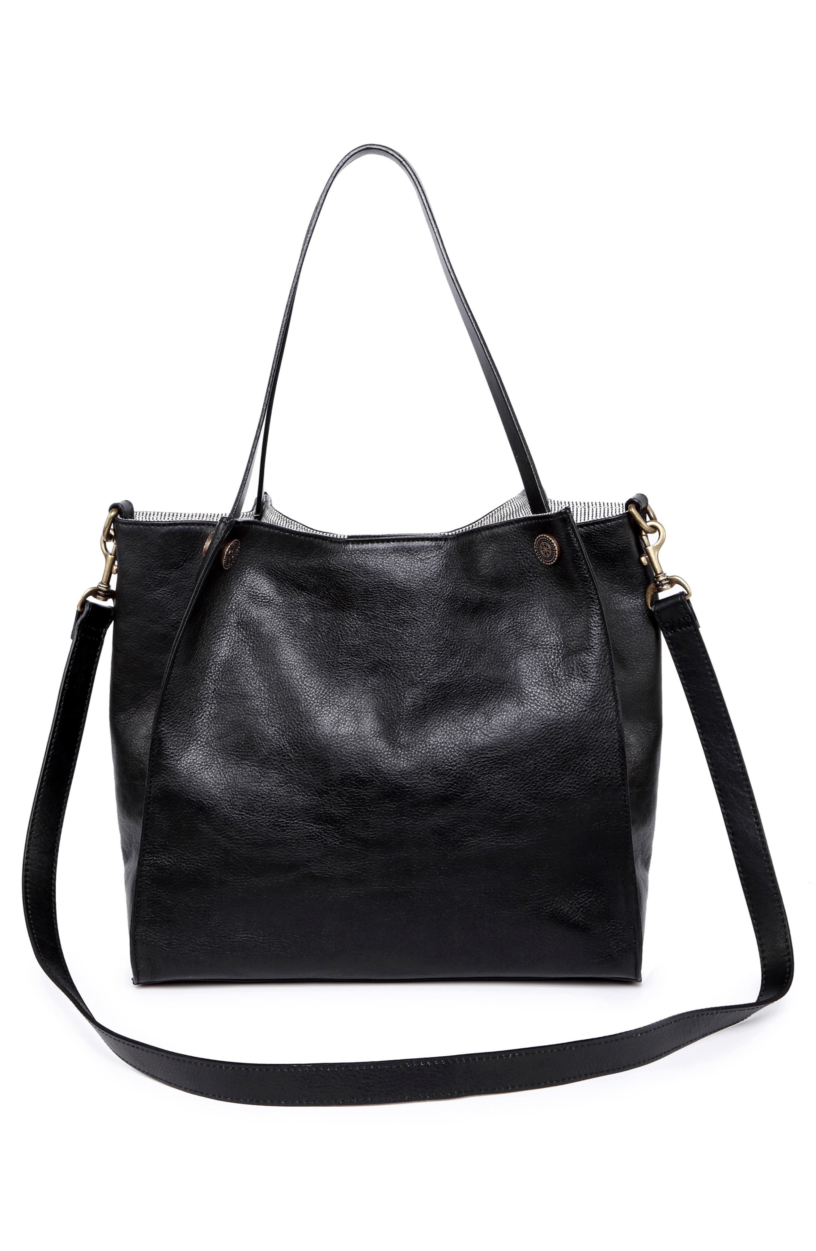 OLD TREND Daisy Leather Tote Bag, Alternate, color, Black