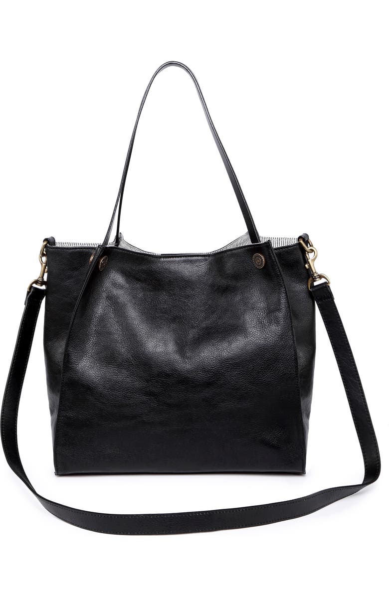 OLD TREND Daisy Leather Tote Bag, Alternate, color, Black