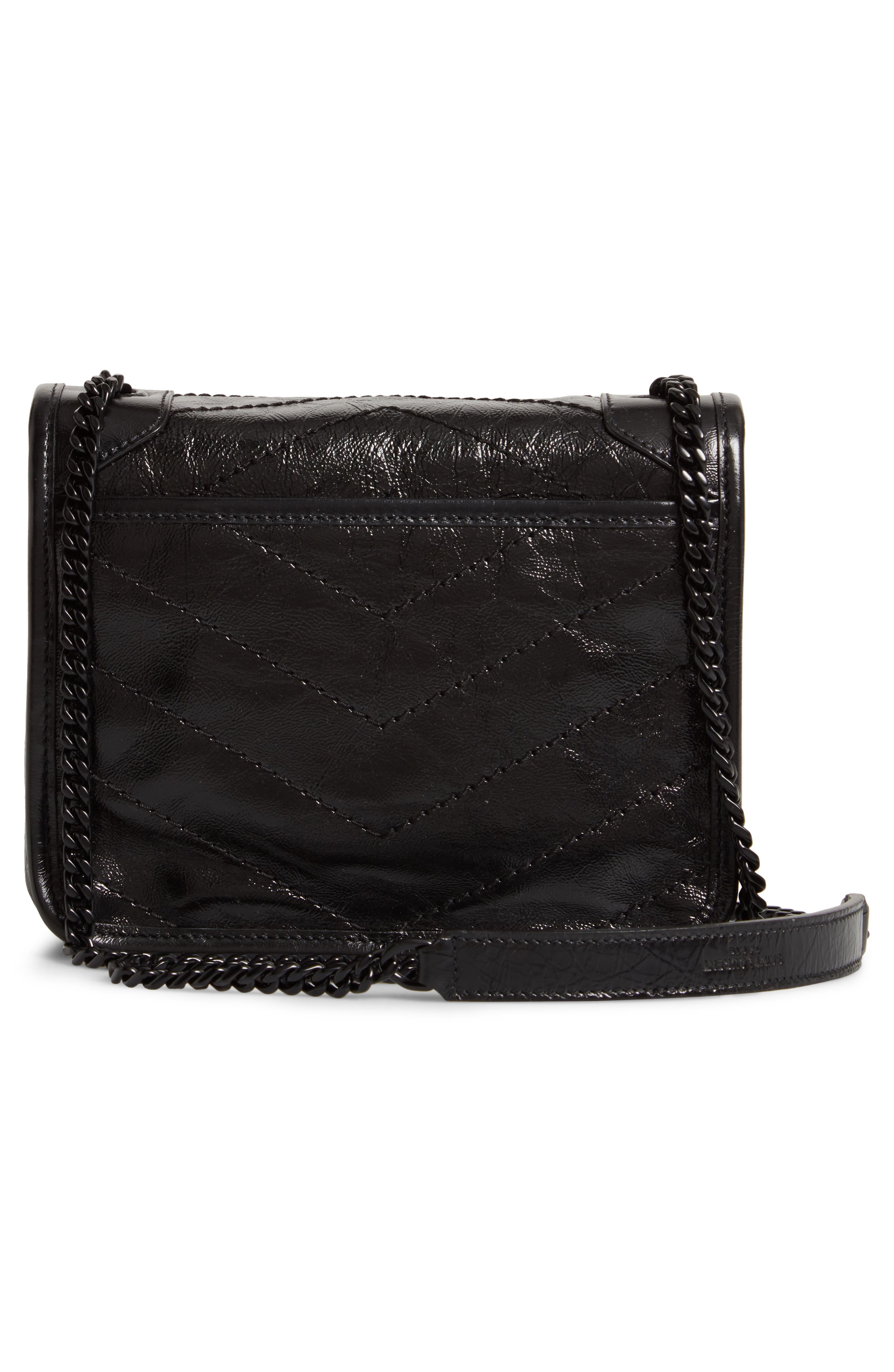 Saint Laurent Niki Leather Wallet on a Chain, Alternate, color, 