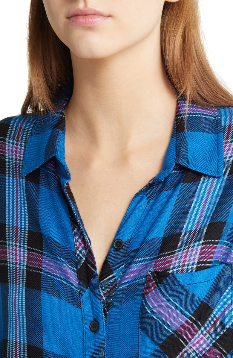 Rails Women's Hunter Plaid Button-Up Shirt, Alternate, color, Cobalt Magenta