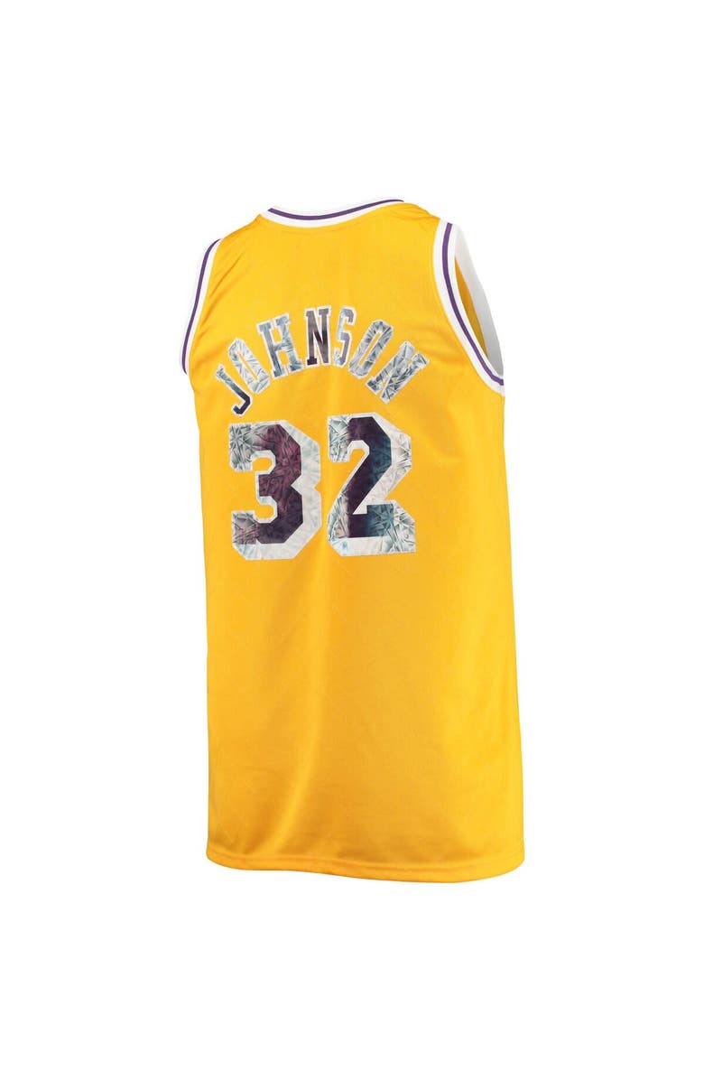 Mitchell & Ness Men's Mitchell & Ness Magic Johnson Gold Los Angeles Lakers Big & Tall 1984/85 NBA 75th Anniversary Diamond Swingman Jersey, Alternate, color, 