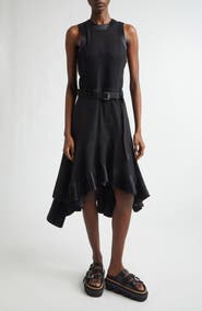 Sacai Suiting X Satin Dress
